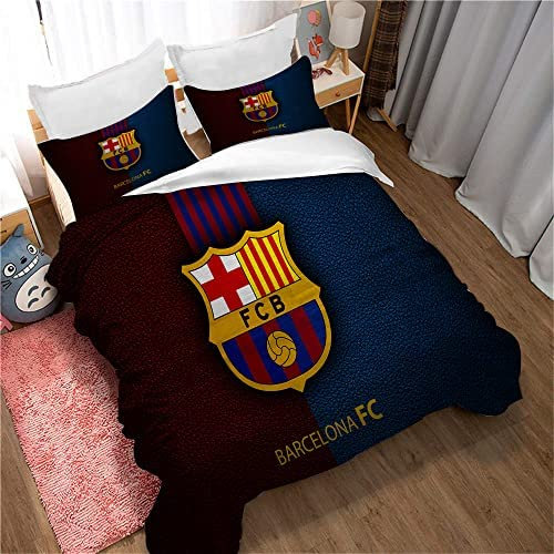 CHAOSE-DEB Bettbezug-Set Für Kinder Cartoon Football Team FC Barcelona, ????für Kinder Mädchen Kinder Heimtextilien Bettwäsche (Muster 05,135 x 200 cm)