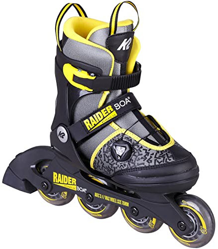 K2 Raider BOA JR gelb Kinder Jungen+MÄDCHEN INLINER GRÖßENVERSTELLBAR Gr.M (32-37) | (30G0841.1.1.M)
