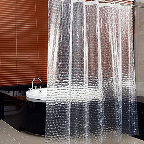 WANGZAIZAI Cortina de Ducha para baño, Cubo de Agua 3D Transparente, Lavable a Prueba de Agua, sin Moho, con 12 Ojales y Ganchos de plástico, para Ducha o bañera. (180 x 180 cm)
