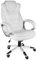 tectake Chefsessel, Bürostuhl ergonomisch, Drehstuhl mit Rollen, Gaming Stuhl, hohe Rückenlehne und verstärkte Polsterung, höhenverstellbar, Drehstuhl mit Einstellbarer Wippmechanik - weiß
