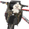 PETCUTE Haustier Fahrradtasche für Hunde Katzen,Faltbarer Hundekorb Fahrrad Vorne mit Seitentaschen,Atmungsaktiv Fahrradkorb Vorne für Kleine Mittlere Hunde mit Reflektierende Bänder und Licht
