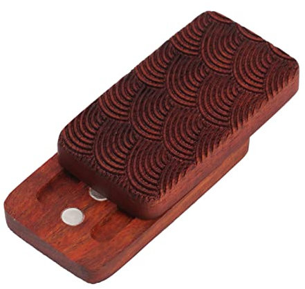 SUNGOOYUE Silent Fidget Toys, Stressabbau-Spielzeug, Zappel-Slider aus Rotem Sandelholz Zum Stressabbau mit Graviertem Fingerspitzen-Fidget-Slider-Spielzeug FüR das BüRo (Begrenzte Wasserwelligkeit)