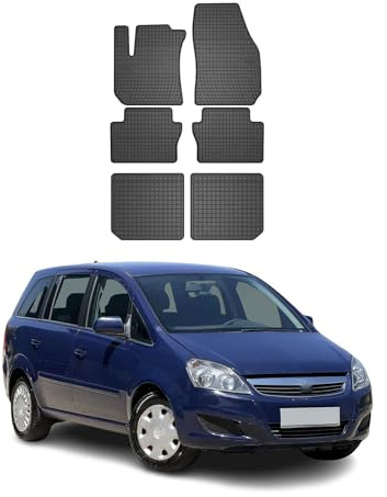 OMAC Gummi Fußmatten kompatibel mit Opel Zafira B 2005-2015 Automatten Gummi Schwarz 6tlg