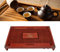 Plateau à thé Kongfu, Plateau à thé en Bois Chinois Plateau de Service de thé de Drainage de Stockage D'eau pour la Maison Table Double Couche Plateau à thé Japonais Table de (Rouge foncé)