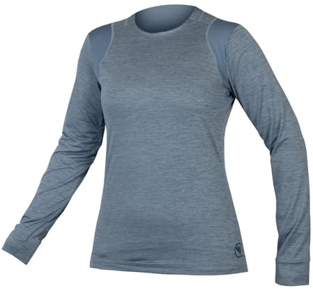 Endura SingleTrack Mountainbike-Trikot für Damen, langärmelig, Blauer Stahl, Größe XL