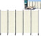 YRHome Paravent Raumteiler 5 teilig 280x180cm flexibel Trennwand Sichtschutz Stellwand Raumteiler Sichtschutzwand mit Kabelbinder & Nägel für Schlafzimmer Wohnzimmer Büro (Beige)
