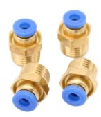 Raccordo a innesto pneumatico R 1/4 su 4 mm IQS, 4 pezzi Push In connettore ad aria compressa (R 1/4 – 4 mm)