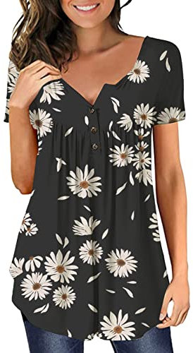 Damen Shirt Langarm v-Ausschnitt cm Punk t-Shirt langes Oberteil Damen für Leggings leinen Tunika große größen amisu Schuhe Damen Herbst Tunika Kurzarm 80s Clothes Damen v Ausschnitt Bluse