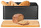 Widousy Bread Bin with Bamboo Lid, Black Bread storage box – Bread Holder Bin for Kitchen Countertop Storage Organizer (Black