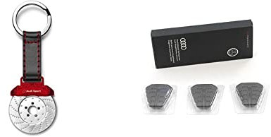 Audi Sport Schlüsselanhänger Einkaufswagenchip & 81A087009 Nachfüllpack Duftspender Singleframe schwarz, orientalisch