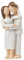 Hobbyfun Miniatur Dekofigur Paar 8 cm Polyresin Holzoptik Skulptur Figuren Deko Statue Geschenk Tortenfigur