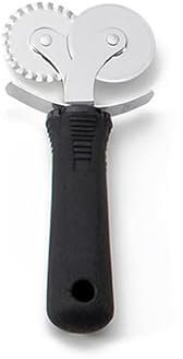 Firm Grip Double Pastry Cutter - 2-in-1 Tool for Pastry Shaping, Crimping, and Pizza Cutting