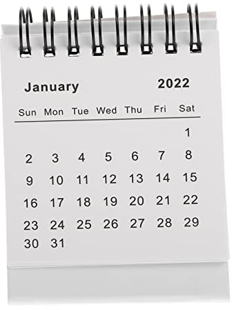 MAGICLULU 2 Stück 2022 Tischkalender 2022 Mini-wandkalender 2021 Motivationskalender 2022 Kleiner Kalender 2022 Kalender 2022 Kinder Desktop-kalender Papier Büro Weiß Zeitplan Esstisch
