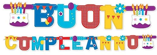 Girlande Banner Happy Birthday Girlande mit Seil Letter Banner Dekoration für Party Haus Männlich Weiblich aus Karton 265 x 15 cm