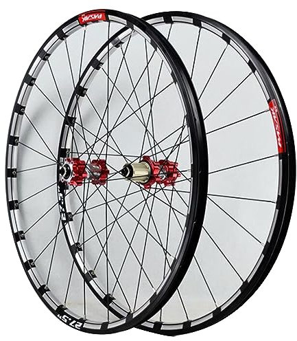 ZECHAO 26 Zoll Mountainbike Laufrad,27,5 29 Zoll Vorne 2 Hinten 4 Lager 7–12 Gänge 24-Stunden Nabe Scheibenbremse Schnellspanner Doppelwandige Leichtmetallfelgen Wheelset (Color : Red, Size : 26inch