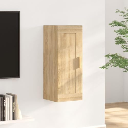YUHI-HQYD Wandschrank,Küchenschrank, Medizinschrank,Wandschrank aus Holz,Aufbewahrung im Badezimme,Dekorative Aufbewahrungsregale,für Wohnzimmer, Schlafzimmer, Sonoma-Eiche 35x34x90 cm Holzwerkstoff