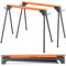 COSTWAY Lot de 2 Tréteaux de Sciage Pliables Métalliques Charge 500 kg, Tréteaux Portable avec 2x4 Bras de Support Pieds à Ouverture Rapide pour Bricolage Sciage 96,5 x 47 x 76 cm