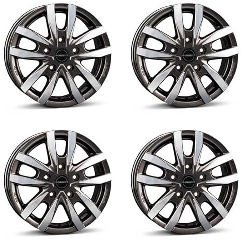 4x Borbet Felgen CW5 6.0x16 ET68 5x130 mistral anthracite glossy polished kompatibel mit Peugeot Boxer