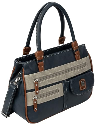 EAAKIE Damen Tasche, Schultertasche, Handtasche, Umhängetasche mit Leder Optik und vielen Fächern