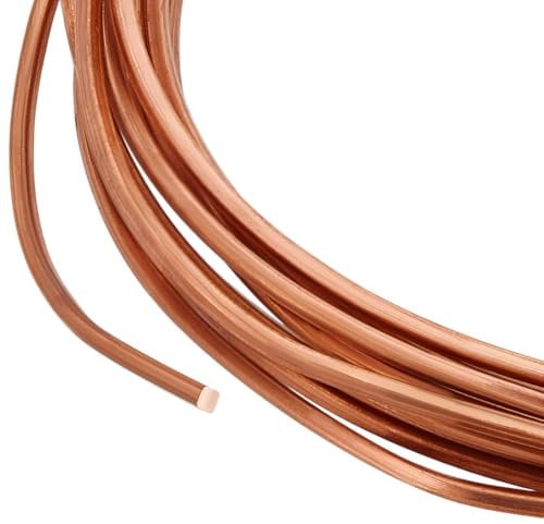 BENECREAT Filo di Rame Quadrato da 3 Metri, 1,6 mm Filo di Rame Piatto per Creazione di Gioielli, Avvolgere Gemme e Decorazioni in Metallo, Disponibile in Oro Rosa, Ottimo per Artigianato e Fai Da Te