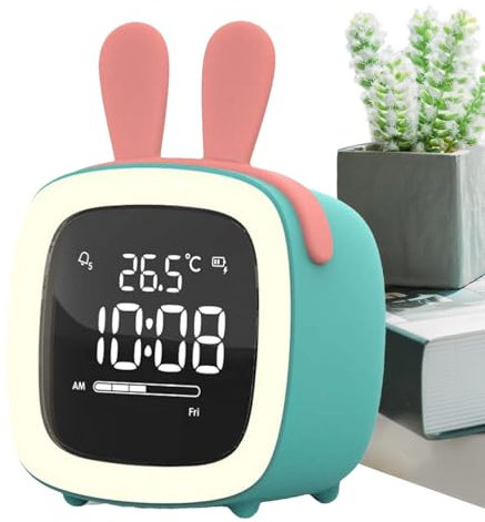 LED-Lichtwecker – Kinder-Schlaftrainer, Cartoon-Wecker für , LED-Kinderwecker mit Nachtlicht und Timer, Schlaftraining, Kinderwecker für Schlafzimmer, Nachttisch, Kinderzimmer
