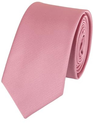 WANYING Herren Schmalen Krawatte 6cm 2,36 Breit Binder Schlips Slim Tie Herrenmode Casual Business Hochzeit Formell Informell - Streifen-Struktur Einfarbig Altrosa