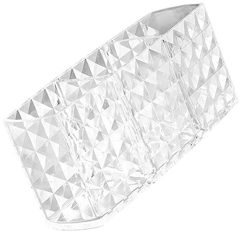 NUOBESTY Tube De Stockage De Modèle De Diamant Maquillage Brillant à Lèvres Support De Bureau Porte-marqueur Porte-stylo Contenants De Maquillage Pinceaux à Maquillage Transparent