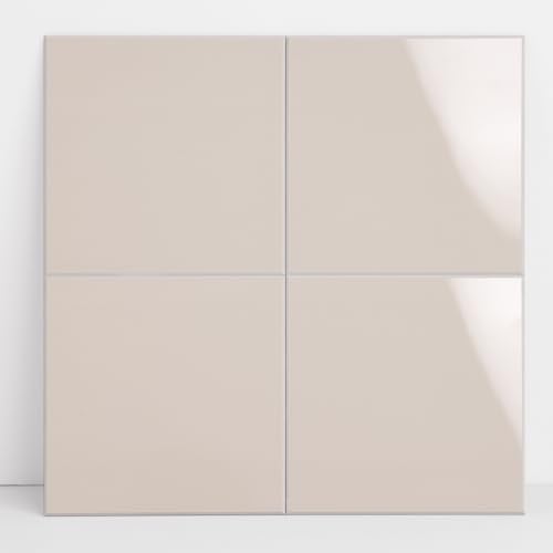 WalDecoo Wandfliesen für Küche, zum Abziehen und Aufkleben, Marmorrückwand, quadratisches Design mit Marmoroptik, 22,9 x 22,9 cm, Beige, zum Aufkleben auf Fliesen für die Küche (5 Blatt).