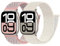 PIOWNN 2 Nylon Cinturini Compatibile con Cinturino Apple Watch 40mm 38mm 41 mm 42 mm, Sport Loop Bracciale in Tessuto Uomo Donna per iWatch Series 10 9 8 7 6 5 4 3 2 1 SE, Galassia/Sabbia Rosa