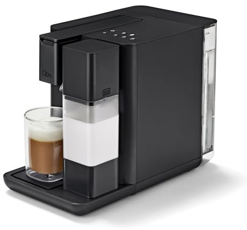 Tchibo Qbo MILK MASTER Premium Kapselmaschine für Cappuccino, Espresso, Caffè Crema, Caffè Grande, Milchschaum auf Knopfdruck mit abnehmbarem Milchtank 300ml, mit Abschaltautomatik, Velvet Black