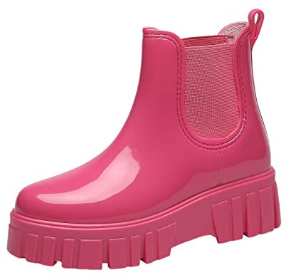 Sandali con zeppa bassa da donna con punta chiusa stivali da neve da donna antiscivolo staccabili con cotone all'interno stivali da pioggia all'aperto Stivali Alti Marrone Per Mollet Large, rosa