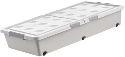 Pitycbo Underbed Storage Box with Wheels, Versatile, Dustproof, Organizer with Lid for Duvets, Pillows, Shoes, Bed Sheets, 100cmx50cmx17cm