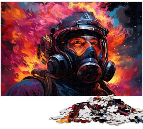 1000 teiliges Puzzle farbenfrohes psychedelisches Feuerwehr Puzzle für Erwachsene Papierpuzzle Familiendekoration 1000 Teile (38 x 26 cm)