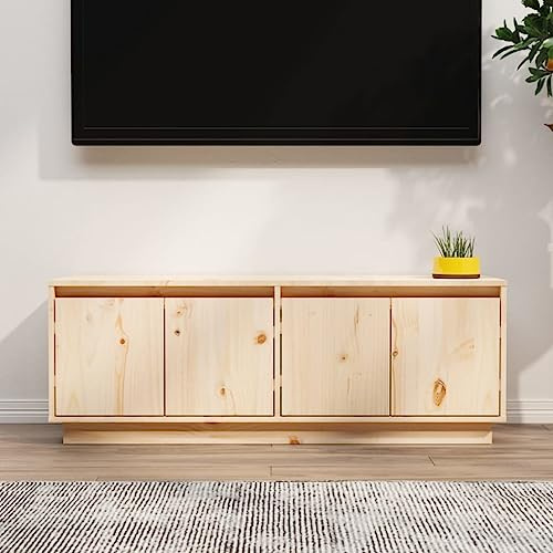 ZQQLVOO TV-Schrank Fernsehtisch Couchtisch tv möbel Fernsehschrank 110x34x40 cm Massivholz Kiefer
