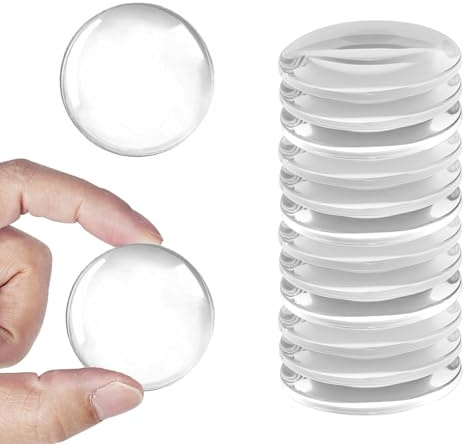12 Pack Adhesive Door Stoppers, Transparent Door Stopper Wall Protector Silicone Quiet Door Stop Door Handle Bumper for Wall Fridge Cabinets (1.57inch)