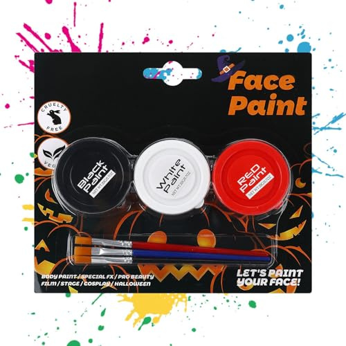 Pintura para la Piel del Cuerpo Herramientas De Maquillaje Facial | 3 Colores Pintura Para La Cara De para Disfraz, Adultos, Mujeres, , Vampiro, , Esqueleto