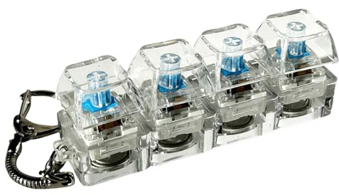 Tastatur Schlüsselanhänger Fidget Tastatur Clicker Stressabbau Spielzeug, Tastatur Fidget Toys für Erwachsene (Blau)