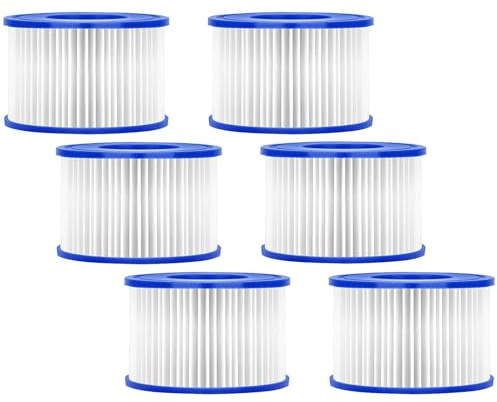 Binnan Filtre Spa Infinite a Visser, Lot de 6 Filtre VI Cartouche, Cartouche Filtres pour Bestway Pompe de Piscine, Filtres Piscine pour Bestway 58323