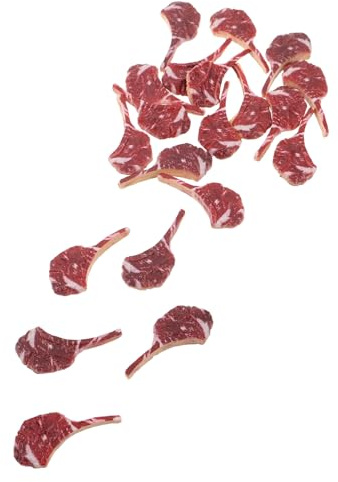 20 Stück Miniatur Spielzeug Steak aus PVC für Puppenhausküche