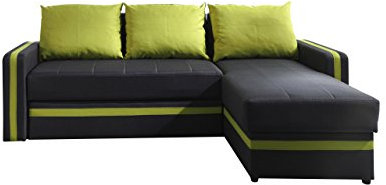 Eckcouch Euforia Duo mit Bettkasten und Schlaffunktion, Bettsofa, Modernes Ecksofa mit Bettfunktion, Ottomane Universal, Polsterecke, Loungesofa Haiti 16 + Haiti 08