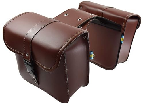 HDBUBALUS Motorrad-Satteltaschen Leder Werkzeugtasche Seitentasche Fit für Harley Yamaha Kawasaki Suzuki Indianerbraun