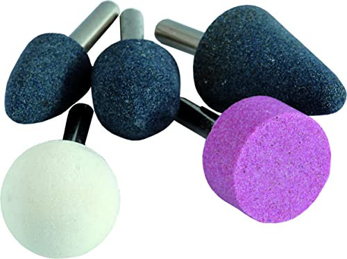 STALCO Grinding Stones Set of 5 Shaft Diameter 6 mm Grinding Pen Sharpening Stone Grinder