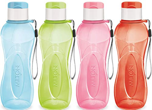 MILTON Gourde Enfants, Réutilisable 710 ml, petite Gourde en Plastique, Large Ouverture, sans BPA et Anti-Fuite, avec Poignée Sangle, Gourde Sport pour Cyclisme, Camping, Randonnée et Yoga