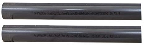 well2wellness® PVC Rohr 50mm PVC Druckrohr 50mm 10 bar - 2 x 1 Meter