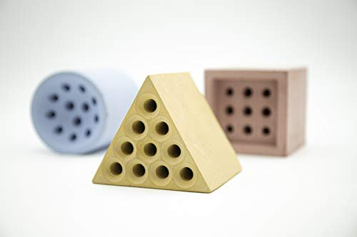 Grellroth beehaus - Wildbienen-Hotel und Nisthilfe aus Beton (gelb, Dreieck)