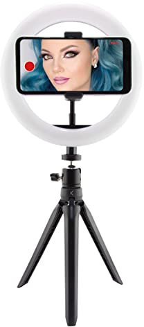 KSIX Aro de Luz Trípode sobremesa Regulable. Anillo de Luz Led para Móvil, 3 Temperaturas de Luz y 10 Intensidades de Brillo. Ring Light para TIK Tok, Fotografía, Selfie.