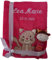 Wuff-Dogsworld Babydecke mit Namen Bestickt Babyrassel Greifling Baby Geschenk Geburt Taufe (Himbeer Katze)