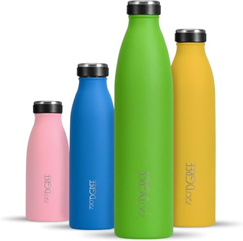 720°DGREE Borraccia Termica 1 Litro “milkyBottle“ - Senza-BPA Prova di Perdite - Bottiglia acqua termiche in acciaio inox - Borracce perfetto per bevande calde, fredde, università, ufficio, all'aperto