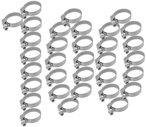 MegaHaustechnik 100 Stück Schlauchschelle aus Edelstahl VA, Spannbereich 16 bis 27mm 3/4 Zoll Schlauch-Außendurchmesser, mit 9mm Bandbreite, einstellbar Klemmschelle, Binder Wasser Gartenschlauch