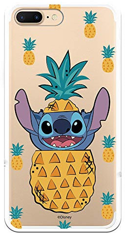 Case for iPhone 7 Plus - iPhone 8 Plus Official Lilo & Stitch Stitch Pineapples to Protect Your Mobile Phone. Flexible Silicone Apple Case with Official Disney License.